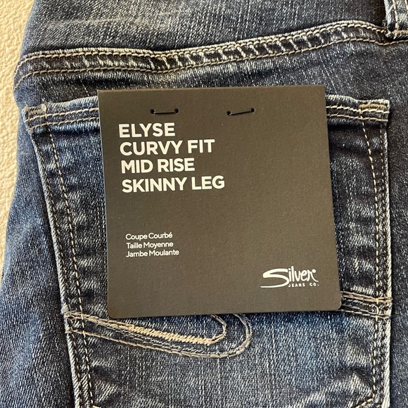 NWT Silver Denim Curvy Fit Mid Size Skinny Jeans Size 27 - Picture 11 of 12